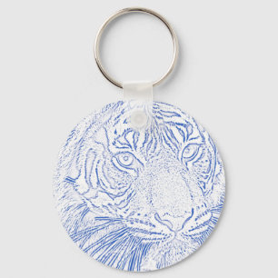 (Blauer) Schlüsselanhänger des Tigers