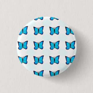 Blauer Schmetterling-Abzeichen Button