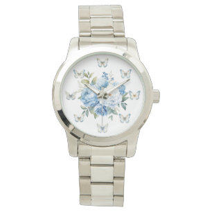 Blauer Schmetterling Armbanduhr