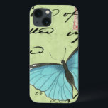 Blauer Schmetterling auf Aquamariner Postkarte Case-Mate iPhone Hülle<br><div class="desc">Diese aquamarine Postkarte trägt eine Schönheitsbotschaft. Eine zarte,  blauflügelige Schmetterling-Erholung auf der Karte,  die einige der darin enthaltenen Skripte verschleiert. Dieser Vision Studio-Druck würde eine tolle Ergänzung zu Ihrer Zuhause darstellen!</div>