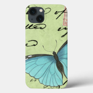Blauer Schmetterling auf Aquamariner Postkarte Case-Mate iPhone Hülle