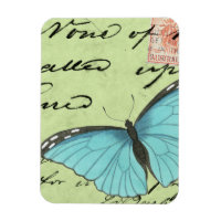 Blauer Schmetterling auf Aquamariner Postkarte