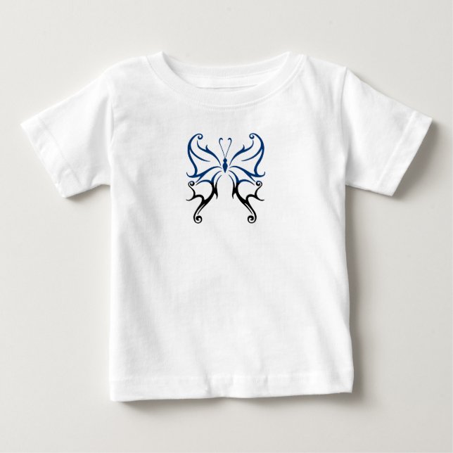 Blauer Schmetterling Baby T-shirt (Vorderseite)