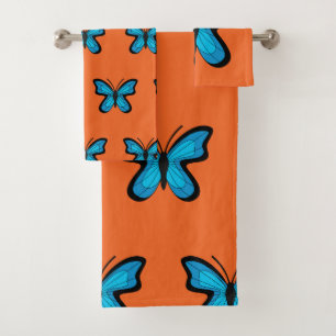 Blauer Schmetterling Badhandtuch Set