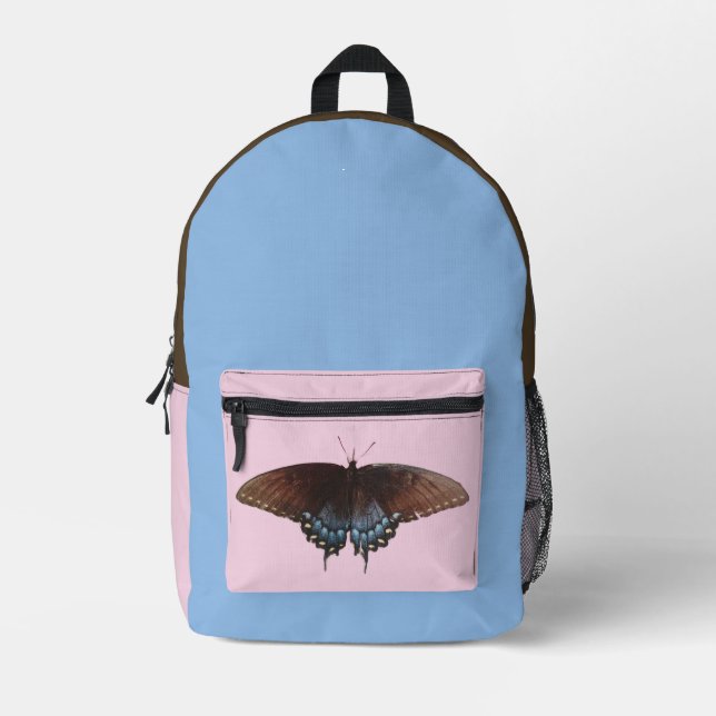 blauer Schmetterling  Bedruckter Rucksack (Vorderseite)
