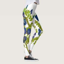 Blauer Schmetterling Blume Leggings