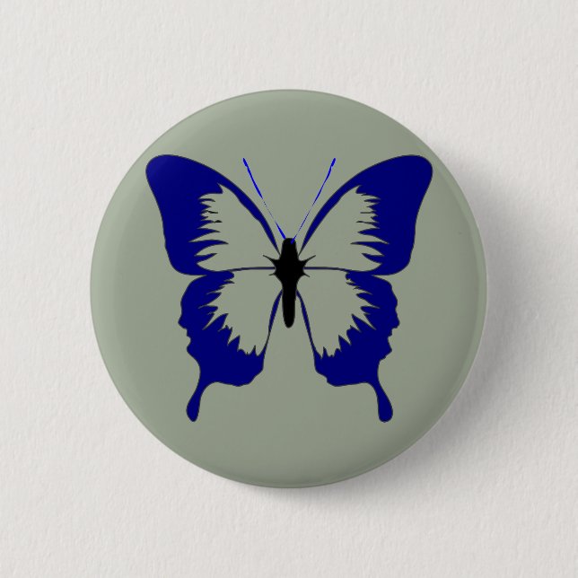 Blauer Schmetterling Button (Vorderseite)