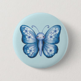Blauer Schmetterling Button