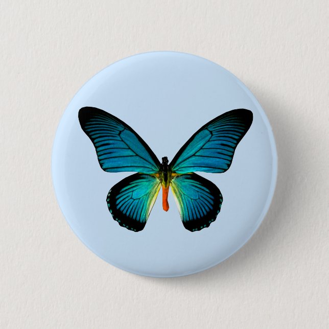 Blauer Schmetterling Button (Vorderseite)