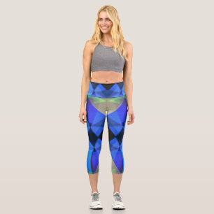 Blauer Schmetterling Capri Leggings