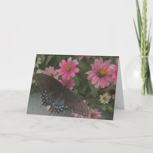blauer Schmetterling  Dankeskarte (Vorderseite)