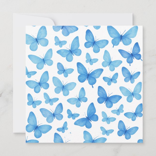 Blauer Schmetterling Feiertagskarte (Vorderseite)