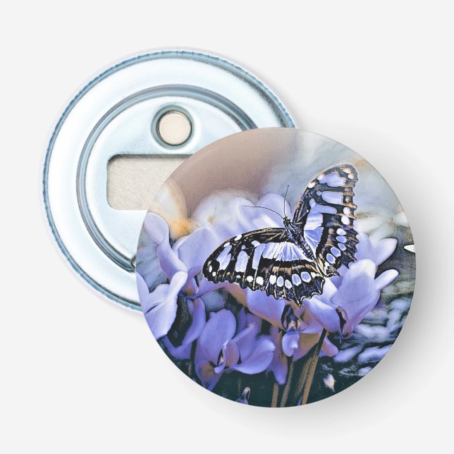 Blauer Schmetterling Flaschenöffner (Vorderseite)