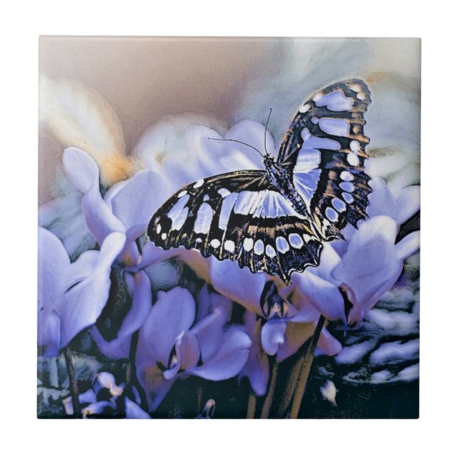 Blauer Schmetterling Fliese (Vorderseite)