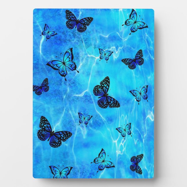 Blauer Schmetterling Fotoplatte (Vorderseite)