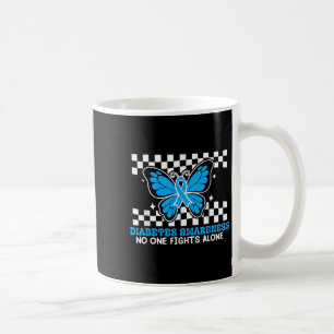 Blauer Schmetterling für Diabetes-Bewusstseinsbild Kaffeetasse
