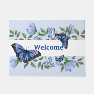 Blauer Schmetterling Fußmatte