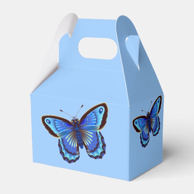 Blauer Schmetterling Geschenkschachtel (Vorderseite)
