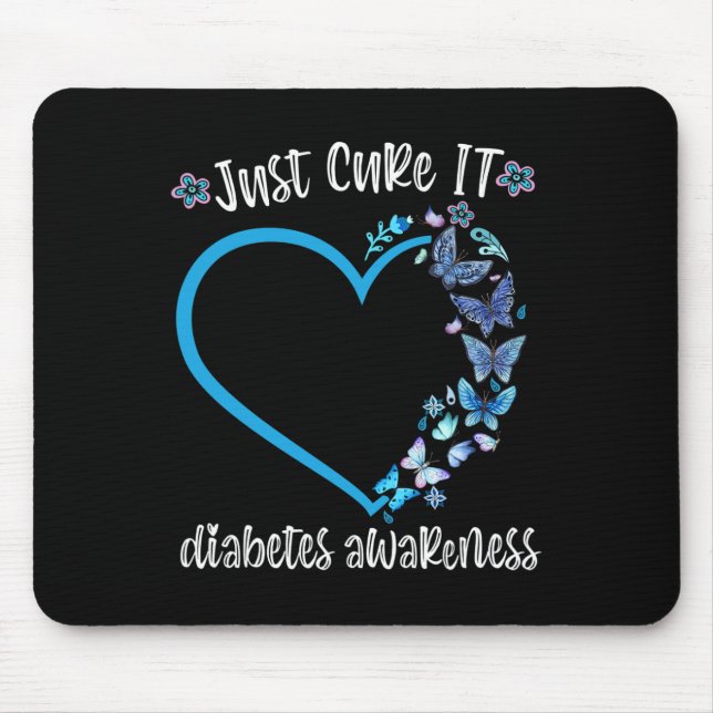 Blauer Schmetterling heilt es Diabetes im November Mousepad (Vorne)