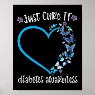 Blauer Schmetterling heilt es Diabetes im November Poster