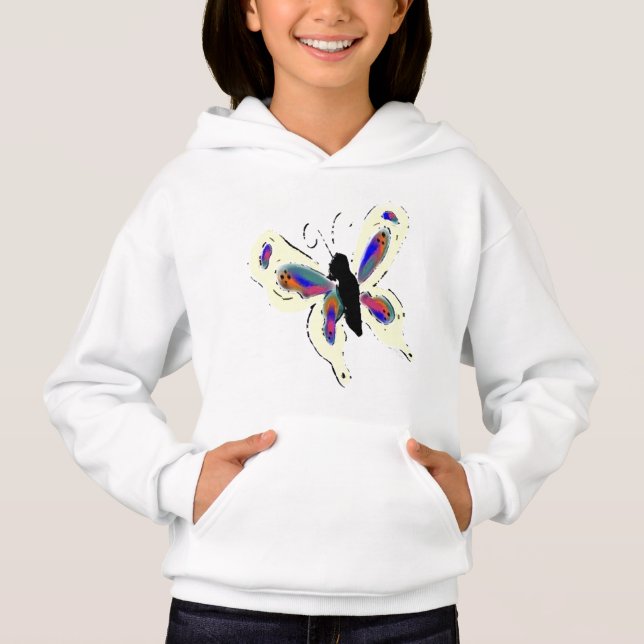 Blauer Schmetterling Hoodie (Vorderseite)
