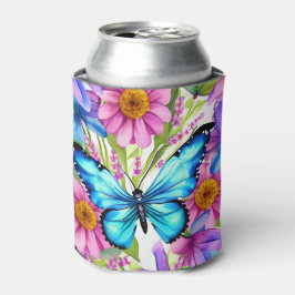 Blauer Schmetterling in einem Feld von Blume Dosenkühler