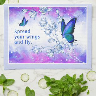Blauer Schmetterling Inspirierendes Küchentuch