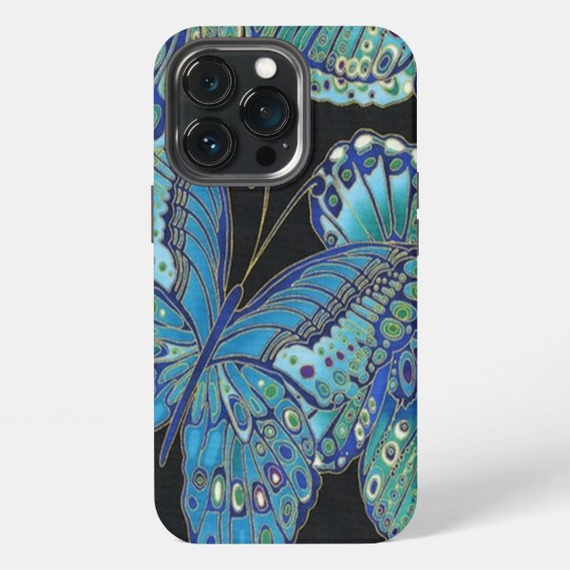 Blauer Schmetterling  iPhone Hülle (Hinten)