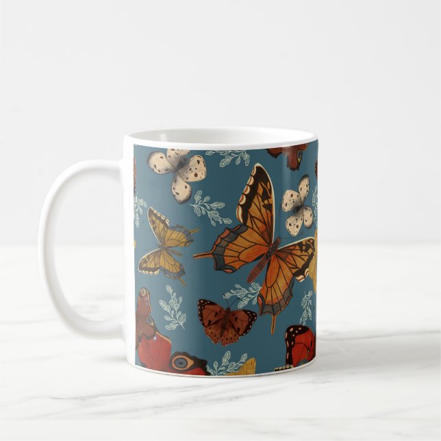 Blauer Schmetterling Kaffeetasse (Links)
