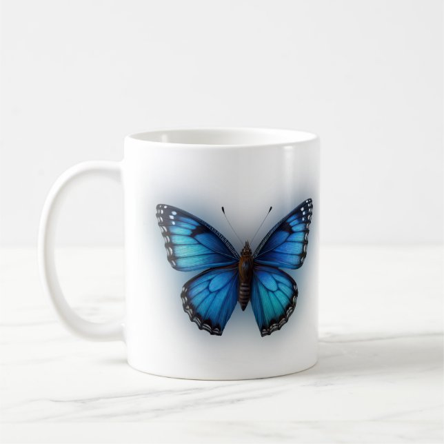 Blauer Schmetterling Kaffeetasse (Links)