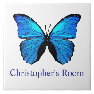 Blauer Schmetterling Kinderzimmer Fliese