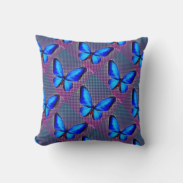 Blauer Schmetterling Kissen (Vorderseite)