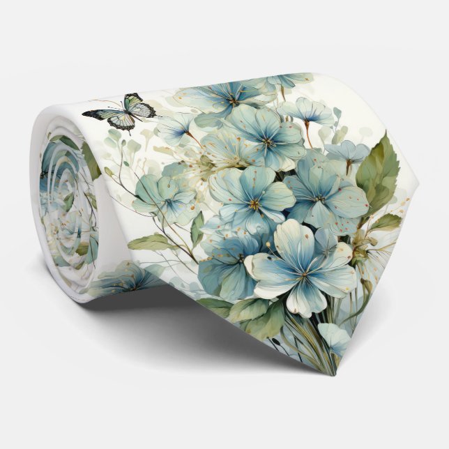 Blauer Schmetterling Krawatte (Gerollt)