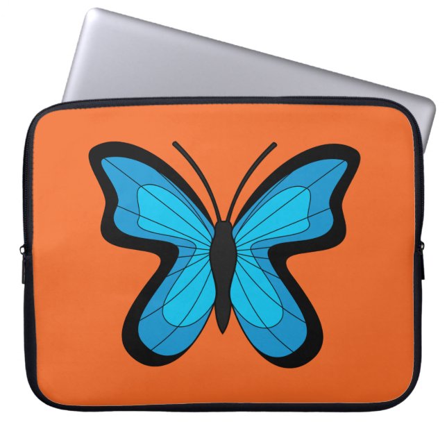 Blauer Schmetterling Laptopschutzhülle (Vorderseite)
