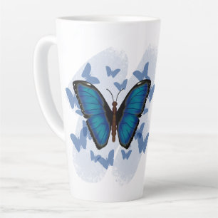 Blauer Schmetterling - Latte Tasse