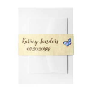 Blauer Schmetterling Leinwand Einladung Bauchendre Einladungsbanderole