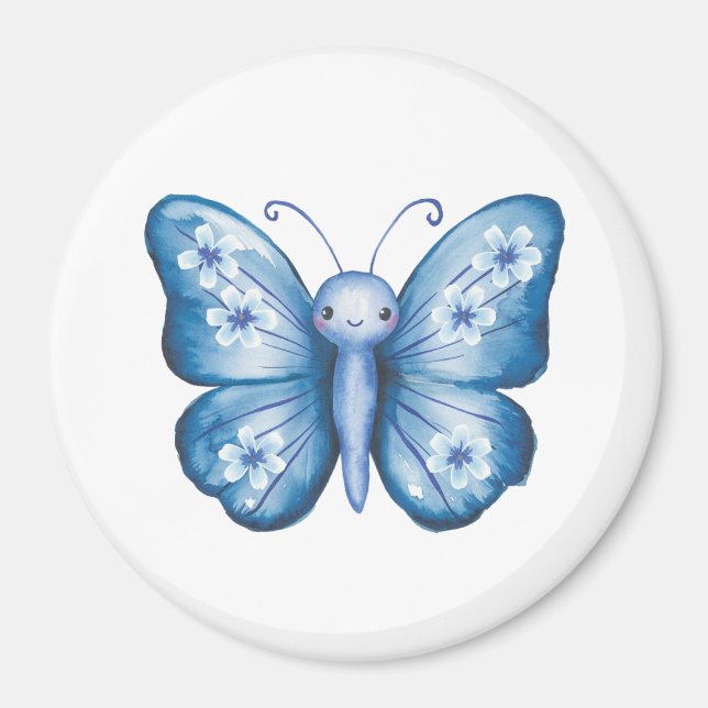 Blauer Schmetterling Magnet (Vorne)