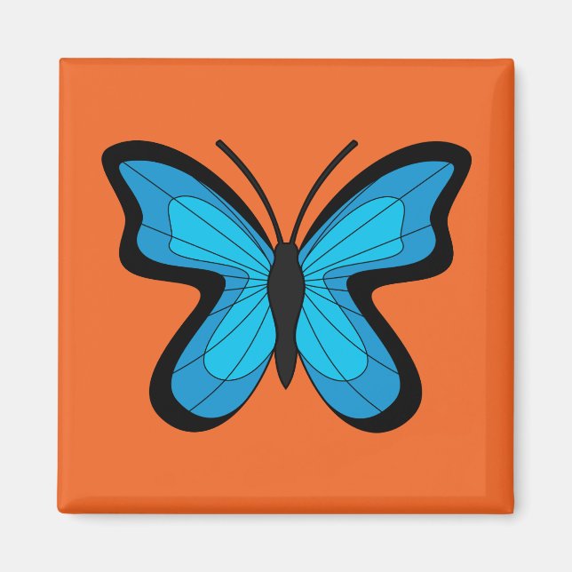 Blauer Schmetterling Magnet (Vorne)