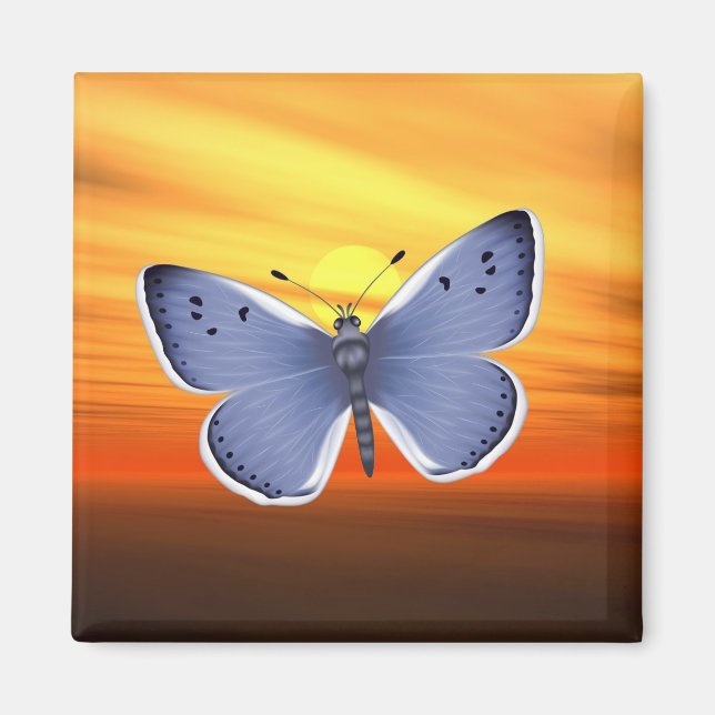 Blauer Schmetterling Magnet (Vorne)