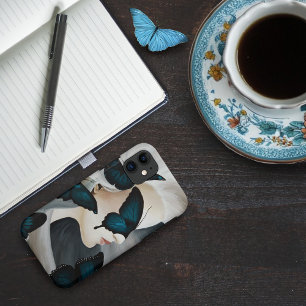Blauer Schmetterling Maskerade Elegante Fantasie Case-Mate iPhone Hülle