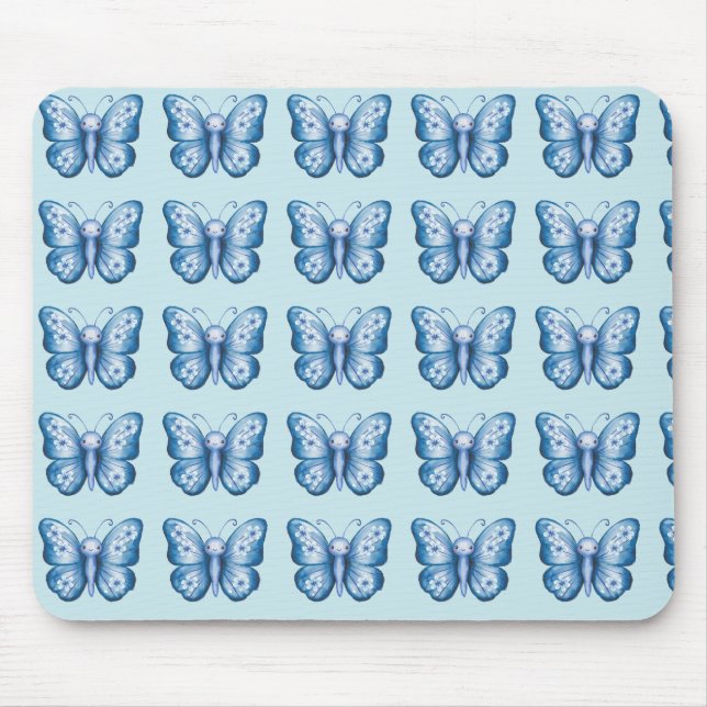 Blauer Schmetterling Mousepad (Vorne)