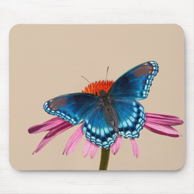 Blauer Schmetterling Mousepad (Vorne)