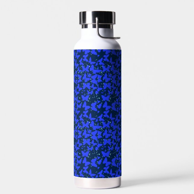 Blauer Schmetterling Muster C01.b Dblue BG Trinkflasche (Links)