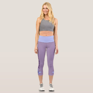 Blauer Schmetterling - Name - Violet Periwinkle Capri Leggings