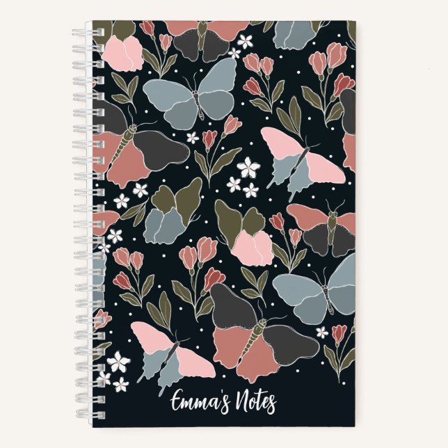 Blauer Schmetterling | Niedliches Journal Notizbuch (Vorderseite)