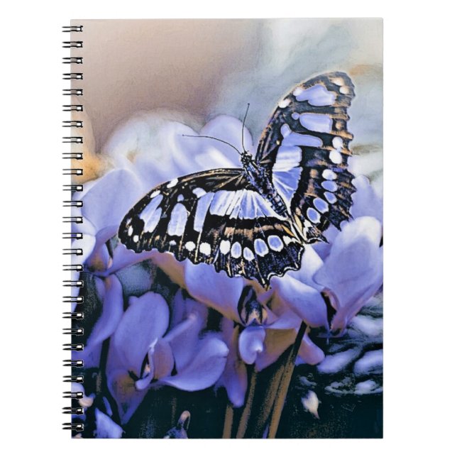 Blauer Schmetterling Notizblock (Vorderseite)