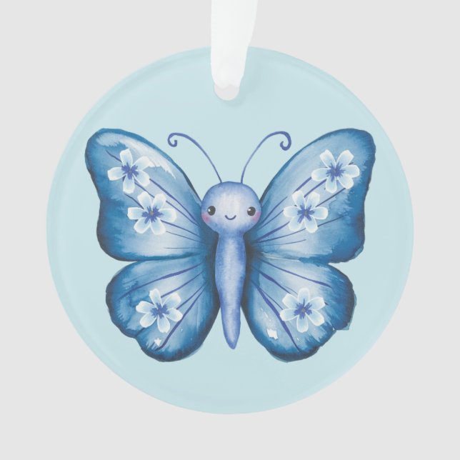 Blauer Schmetterling Ornament (Vorderseite)