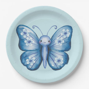 Blauer Schmetterling Pappteller