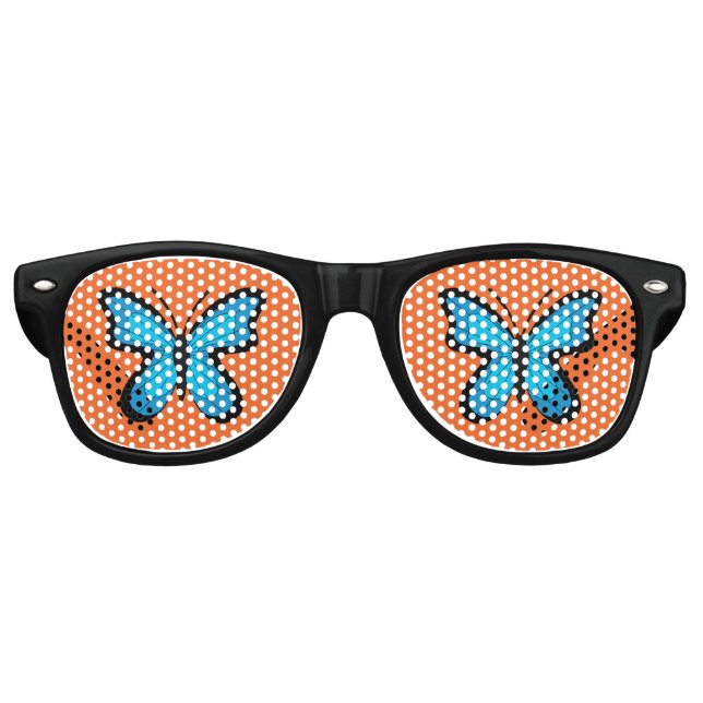 Blauer Schmetterling Partybrille (Vorderseite)