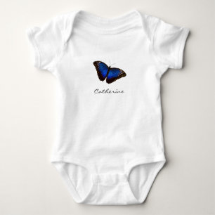 Blauer Schmetterling Personalisiert mit Name Baby Strampler